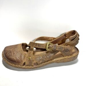 Josef Siebel Rosalie Leather Distressed Sandals Size 36 Eu Or 5-5.5 US Women’s